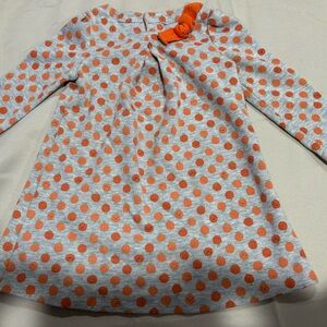 Gymboree Orange Polka Dot/ pumpkin Long Sleeve Dress toddler 18/24 Mo Halloween